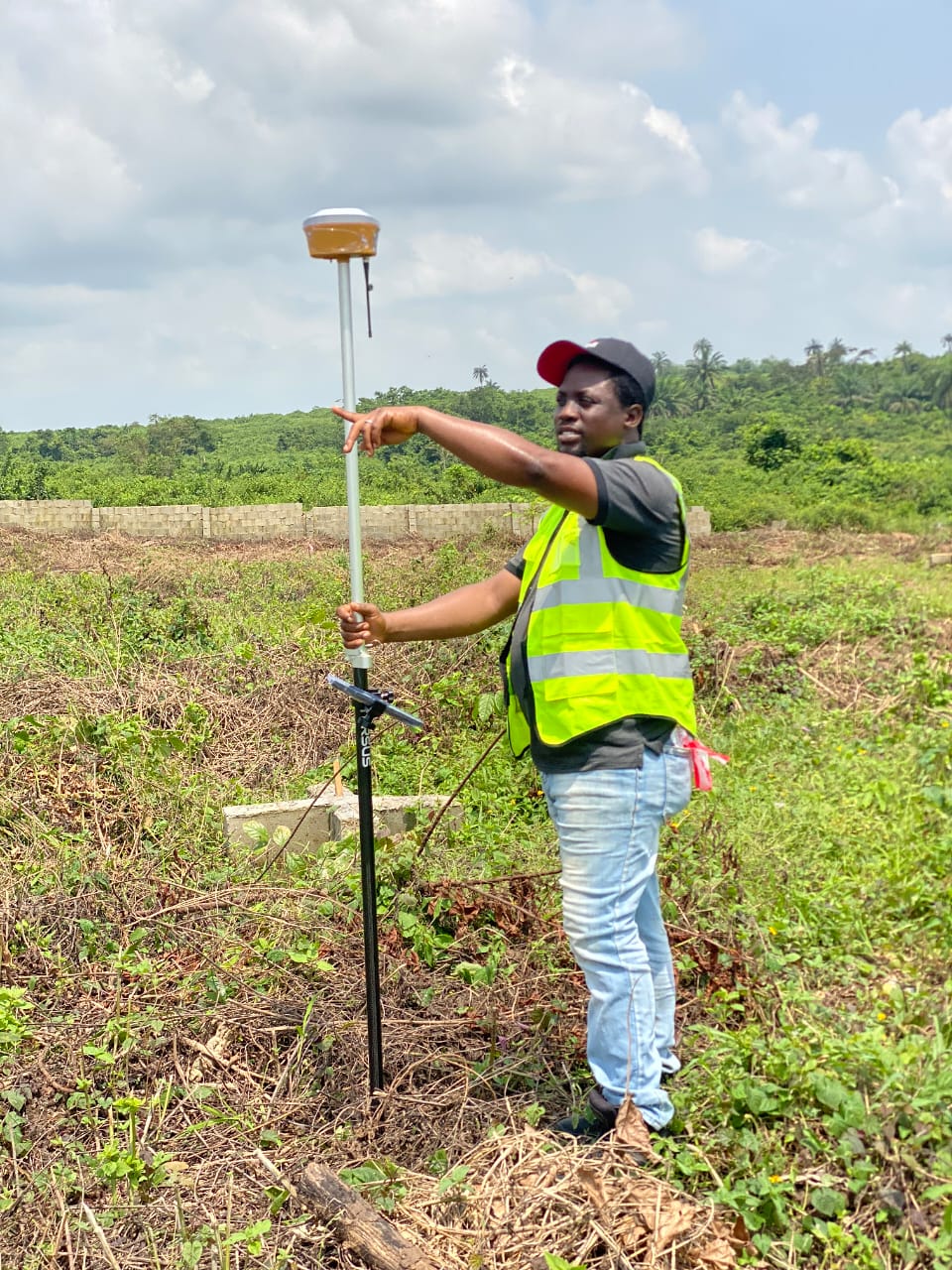 Firstline Geospatial Services modern surveying equipment and professional field operations in Ikeja Lagos