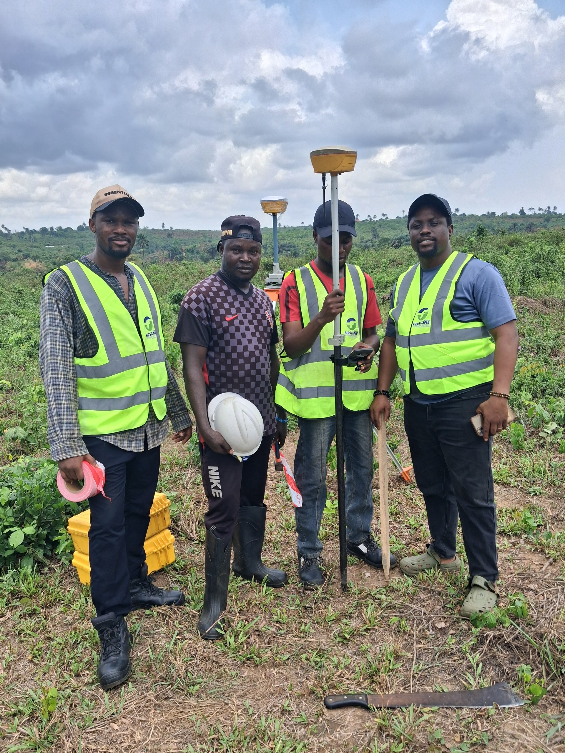 Firstline Geospatial Services survey team conducting land survey in Ikeja Lagos